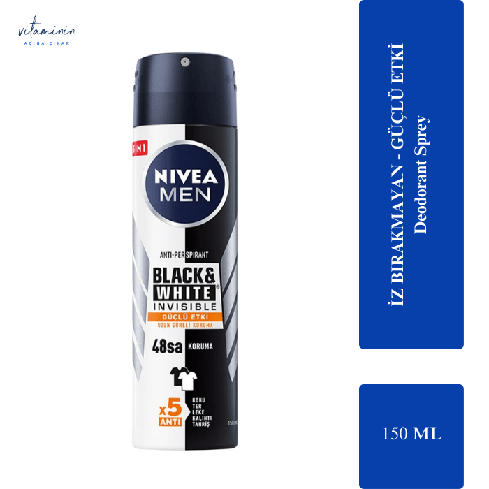 Nivea Erkek Deodorant Sprey Black & White Güçlü Etki 150 ML