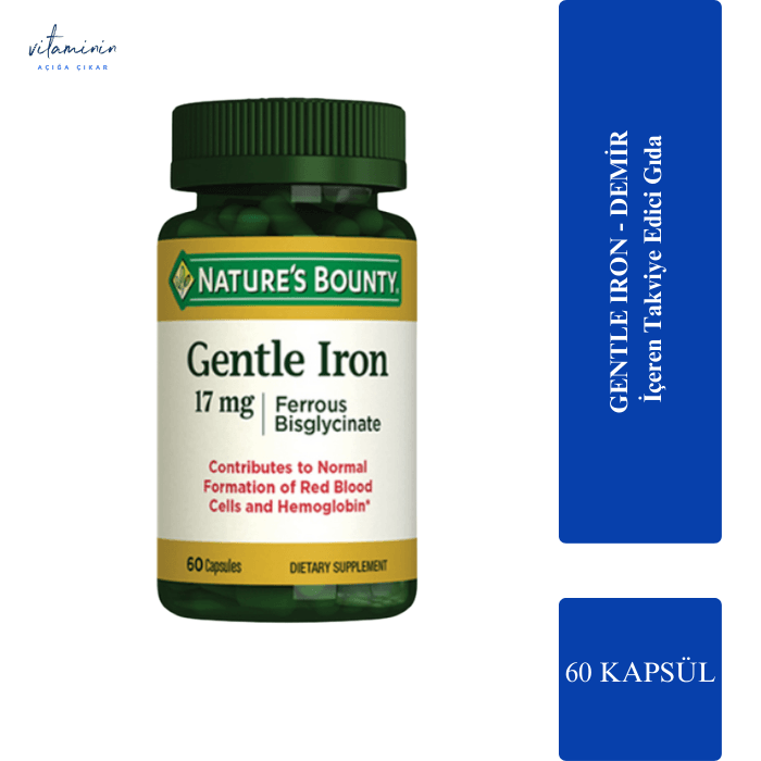 Nature's Bounty Gentle Iron 17 mg 60 Kapsül