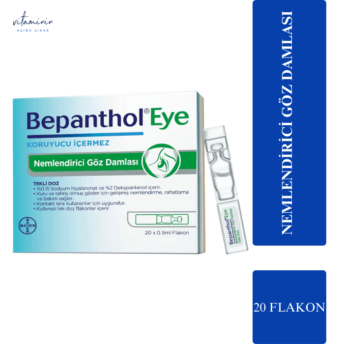 Bepanthol Eye Nemlendirici Göz Damlası 0,5 ml 20 Flakon