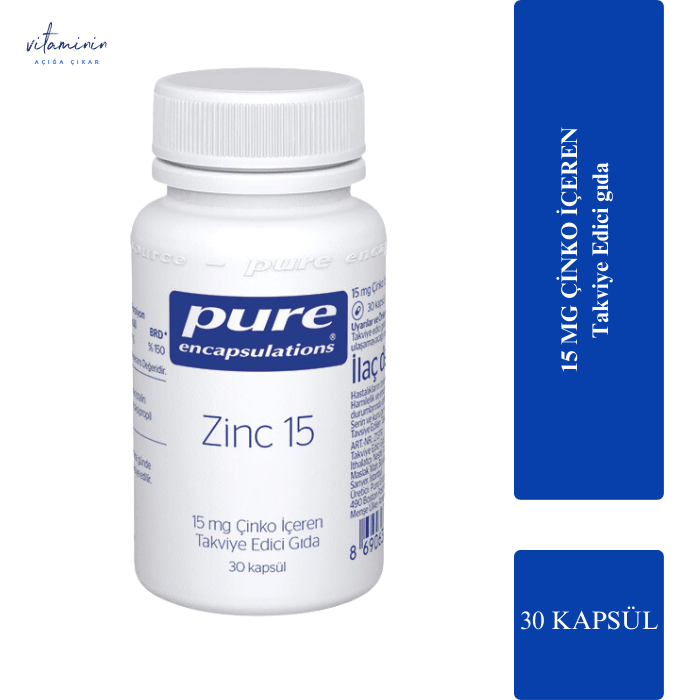 Pure Encapsulations Zinc 15 mg 30 Kapsül - Çinko Takviyesi