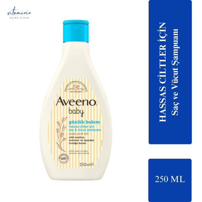  Aveeno Baby Hassas Ciltler İçin Saç ve Vücut Şampuanı 250 ml