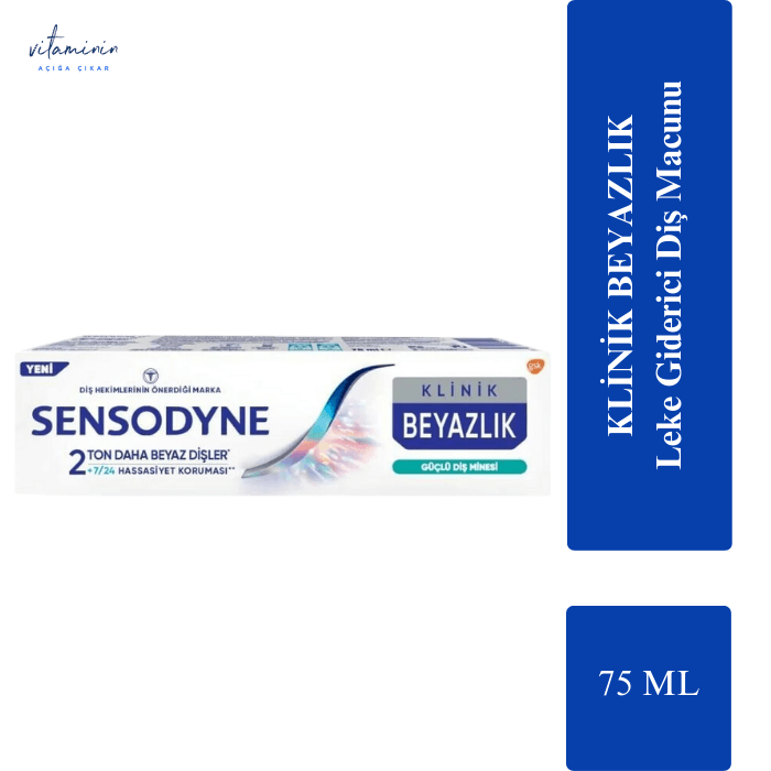 Sensodyne 75 ML خمیر دندان سفید کننده قوی مینای دندان
