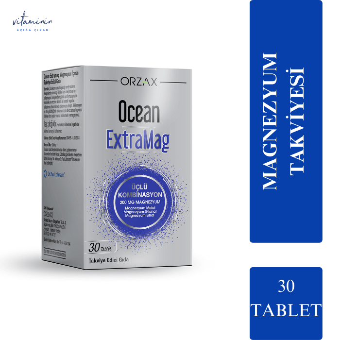 Orzax Ocean ExtraMag Magnezyum Takviyesi 30 Tablet
