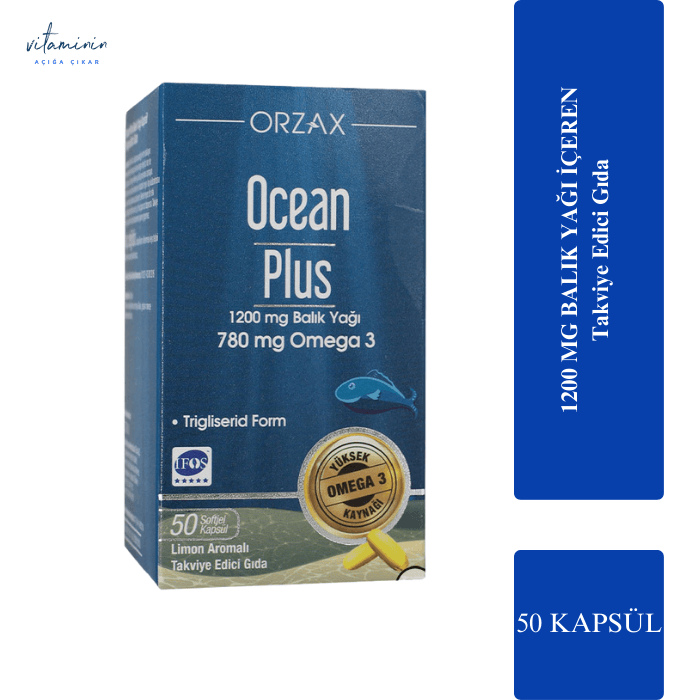 (50 عددی)Ocean Plus 1200 mg کپسول روغن ماهی 