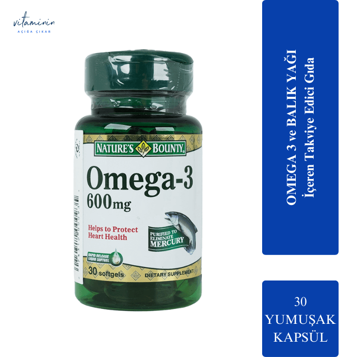 Nature's Bounty Omega-3 600 mg 30 Softjel