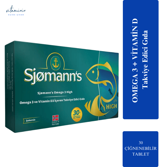  Sjomann's Omega-3 High Balık Yağı Çiğnenebilir 30 Jel Tablet