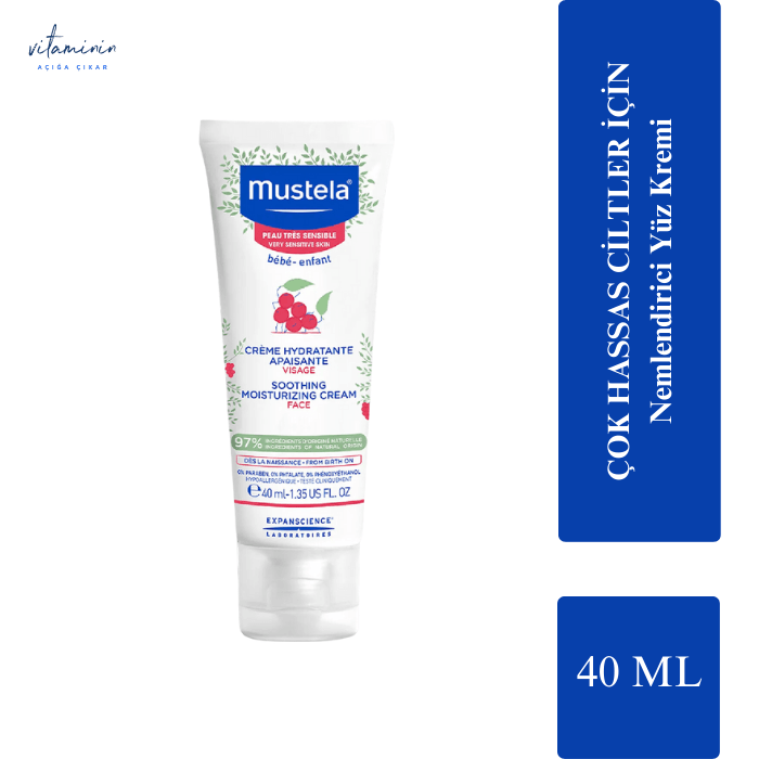 Mustela Çok Hassas Ciltler İçin Nemlendirici Yüz Kremi 40 ml