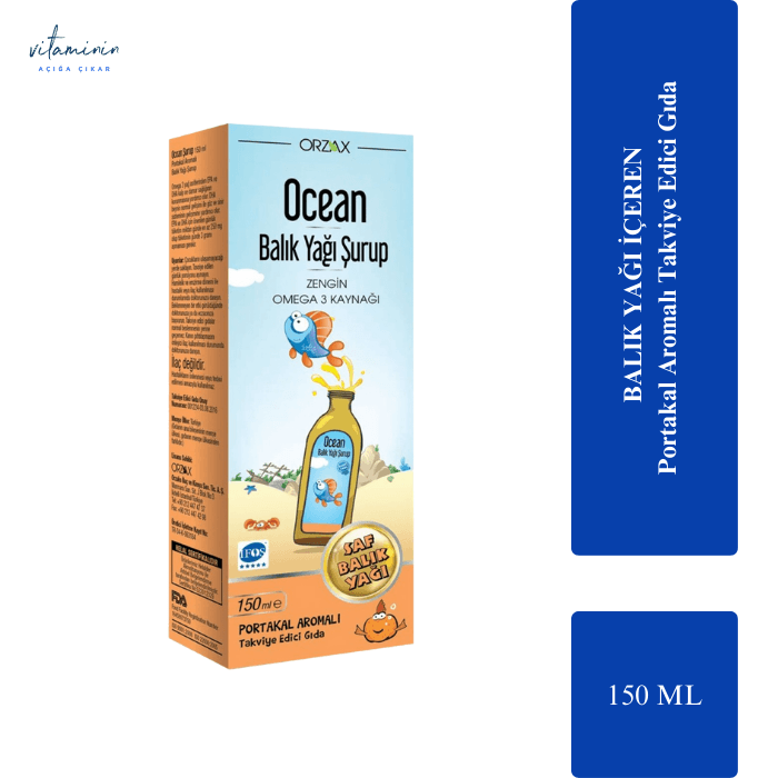 Ocean Omega 3 Portakallı Şurup 150 ml