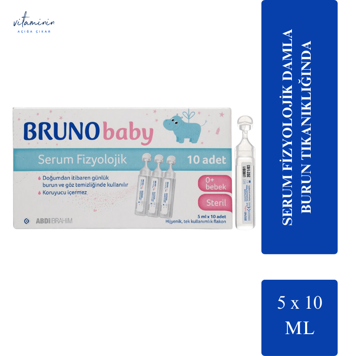 (10 عددی)  Bruno Baby Serum Fizyolojik 5 ml  سرم فیزیولوژیکی مخصوص نوزادان