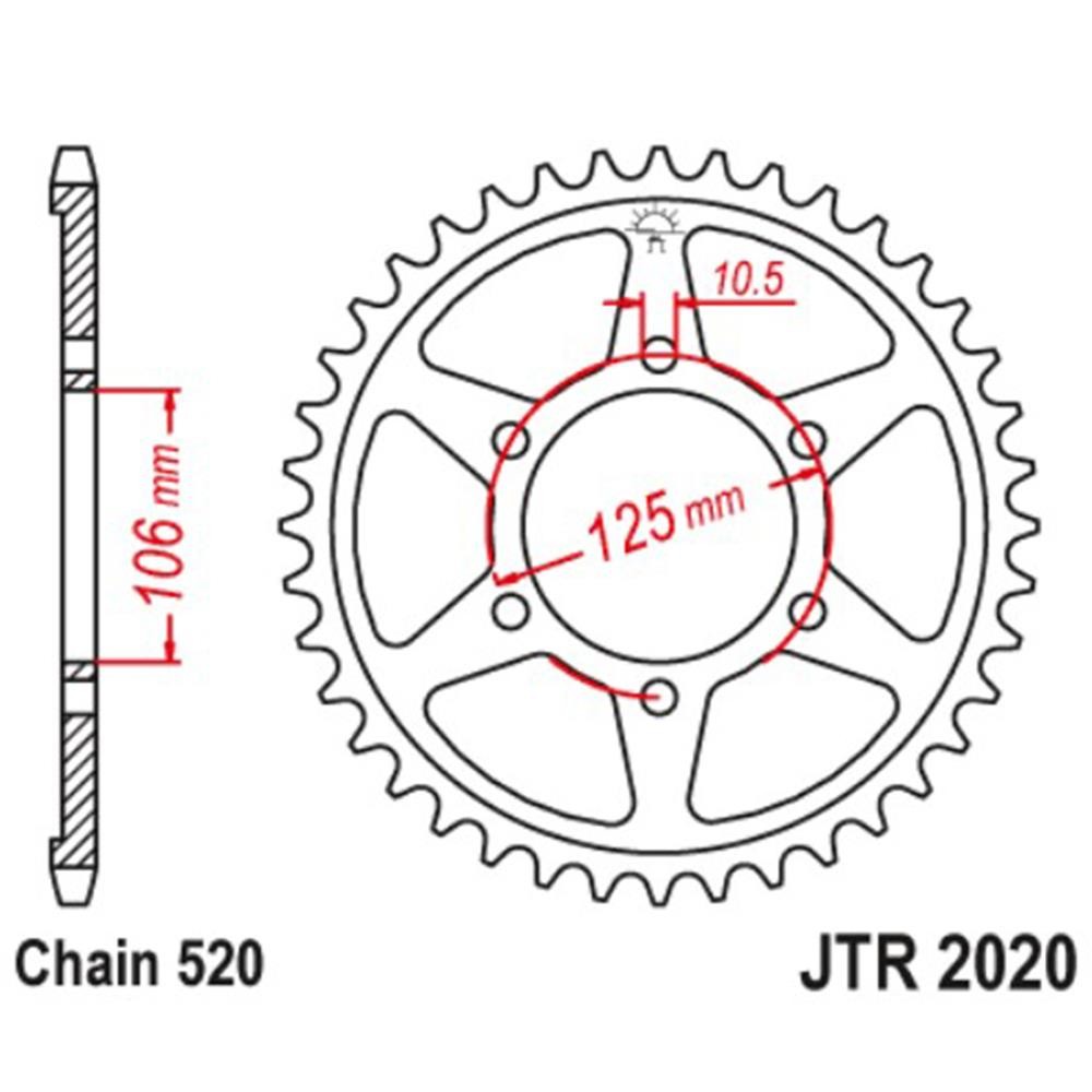 JT Motosiklet Arka Dişli 660 TİGER SPORT/660 TRİDENT JTR2020.51