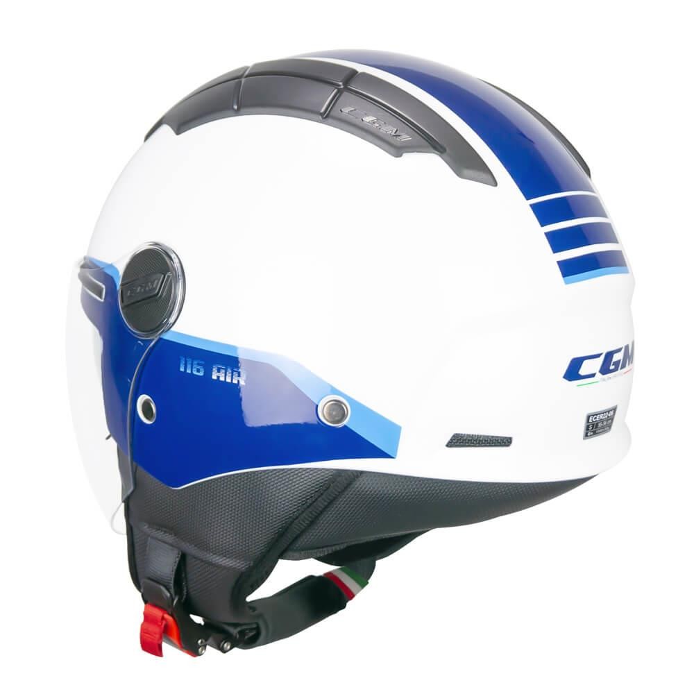 CGM 116G AIR BICO Açık Kask MAVİ-BEYAZ Uzun Vizör+Güneş Vizörlü -2XL