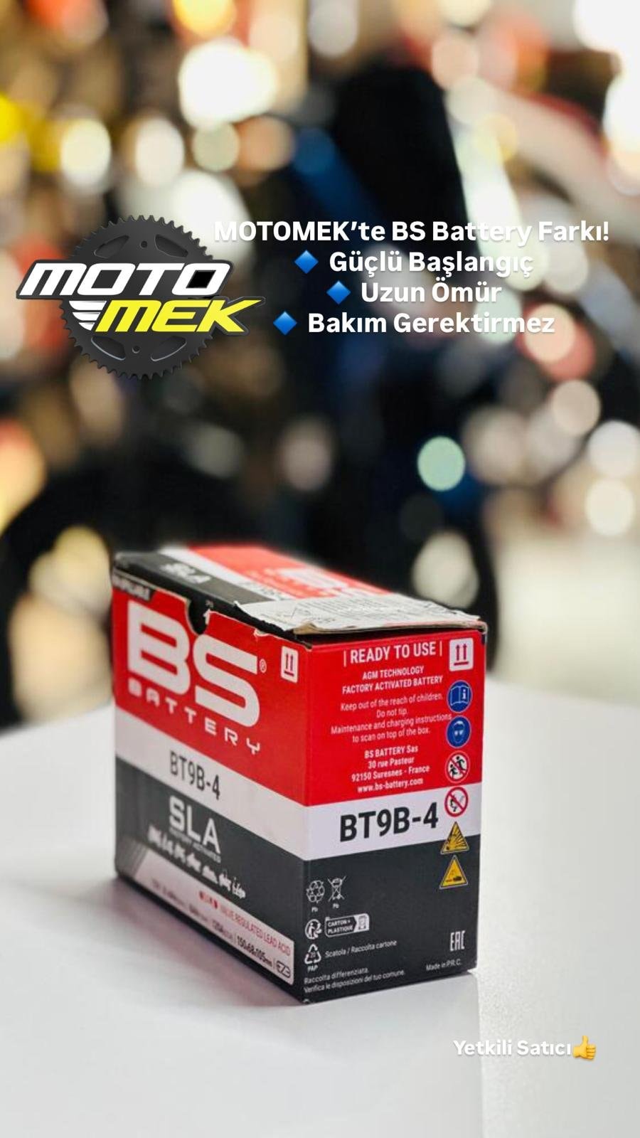 BS BATTERY BT9B-4 (SLA) MOTOSİKLET AKÜSÜ YTX9-4