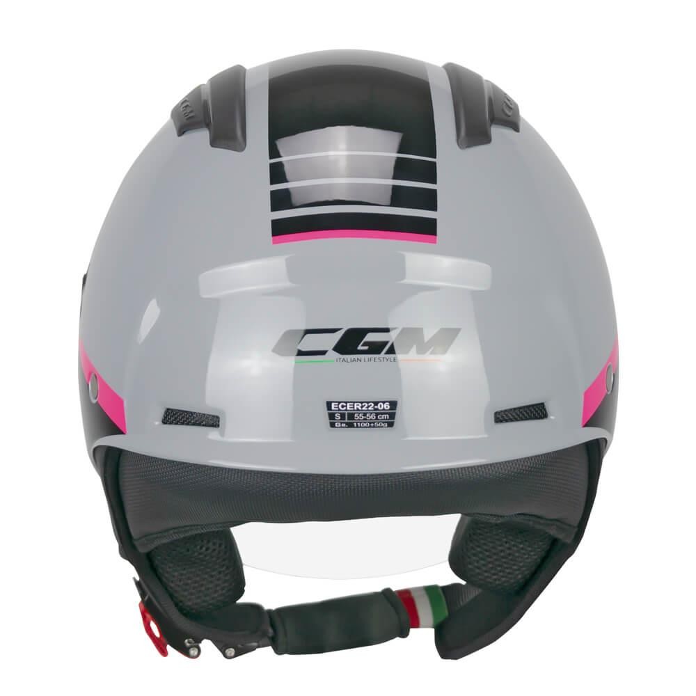 CGM 116G AIR BICO Açık Kask GRİ-PEMBE Uzun Vizör+Güneş Vizörlü -S