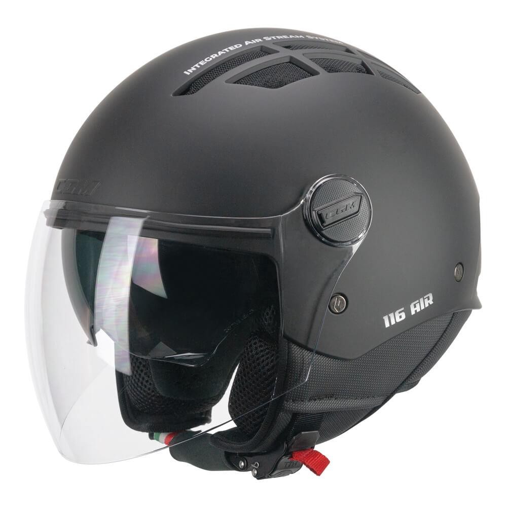 CGM 116A AIR Açık Kask SİYAH Uzun Vizör+Güneş Vizörlü -S