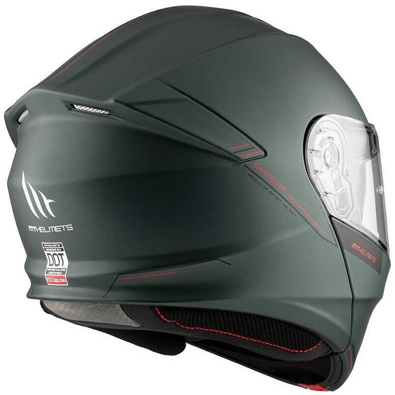 MT Helmets Genesis Sv Solid A6 Mat Yeşil Çene Açılır Kask