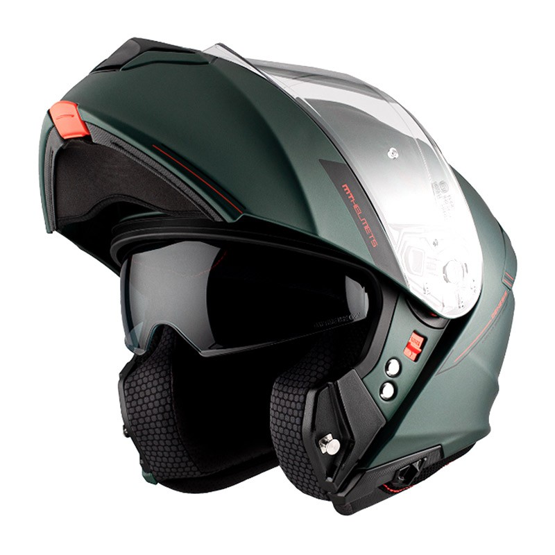 MT Helmets Genesis Sv Solid A6 Mat Yeşil Çene Açılır Kask