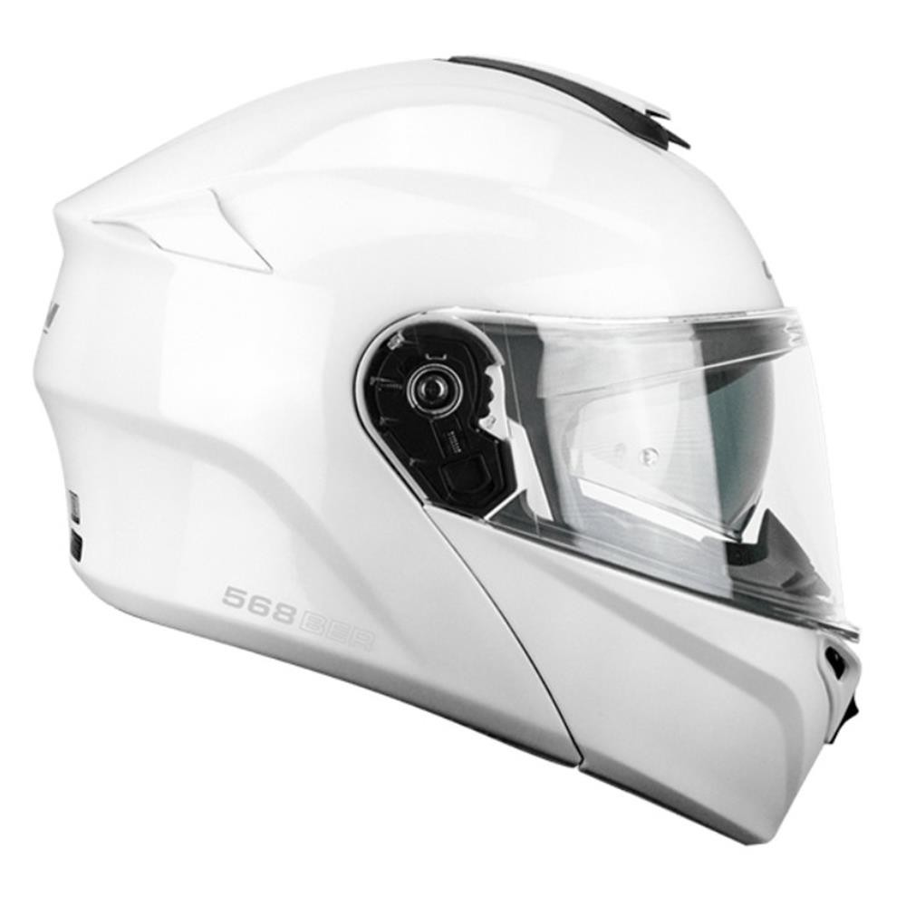 CGM 568A BER MONO ÇENE AÇILIR MOTOSİKLET KASKI BEYAZ / M