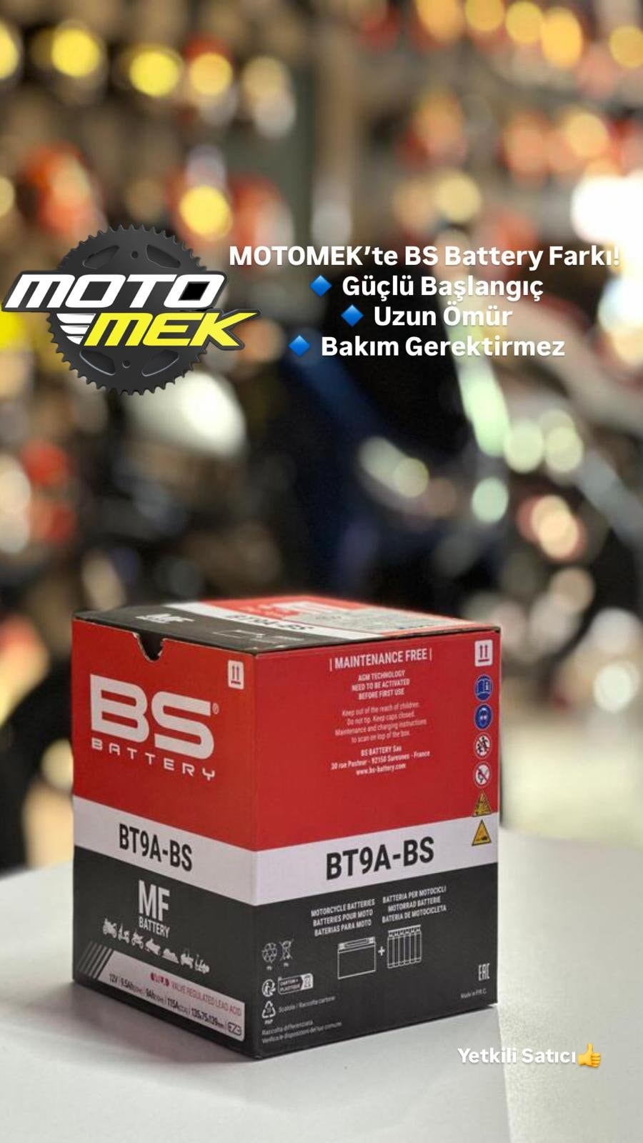 CF MOTO 250 SR UYUMLU BS BATTERY BT9A-BS MOTOSİKLET AKÜSÜ YT9A
