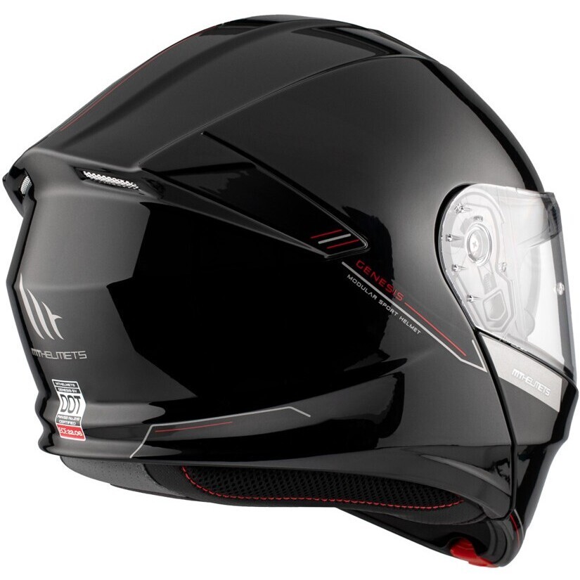 MT Helmets Genesis Parlak Siyah Çene Açılır Kask