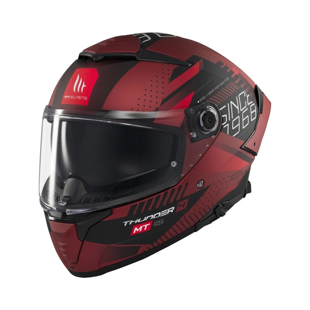 MT Helmets KASK MT THUNDER 4 SV LUMİNENCE D5 MAT KIRMIZI