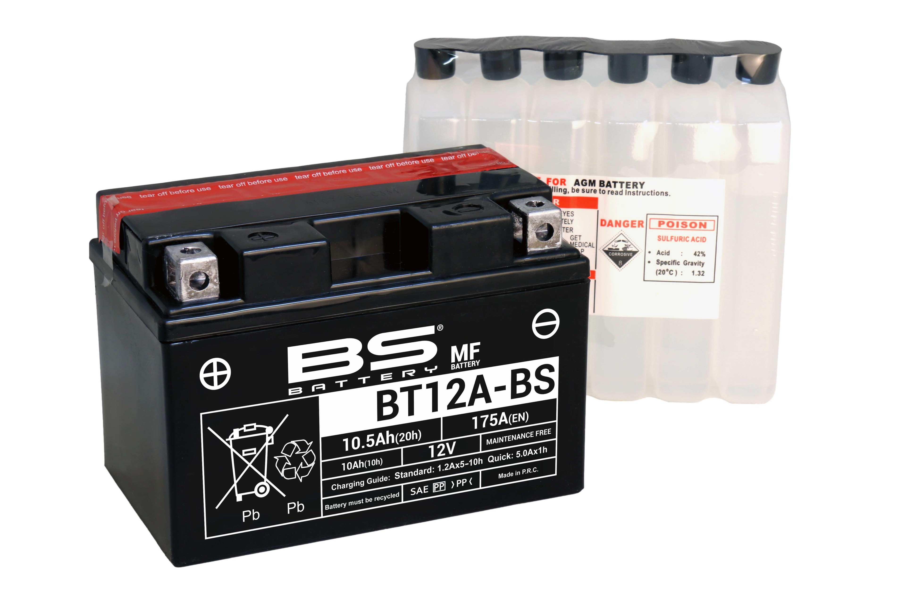 BS BATTERY BT12A-SLA Motosiklet Aküsü SLA Tipi