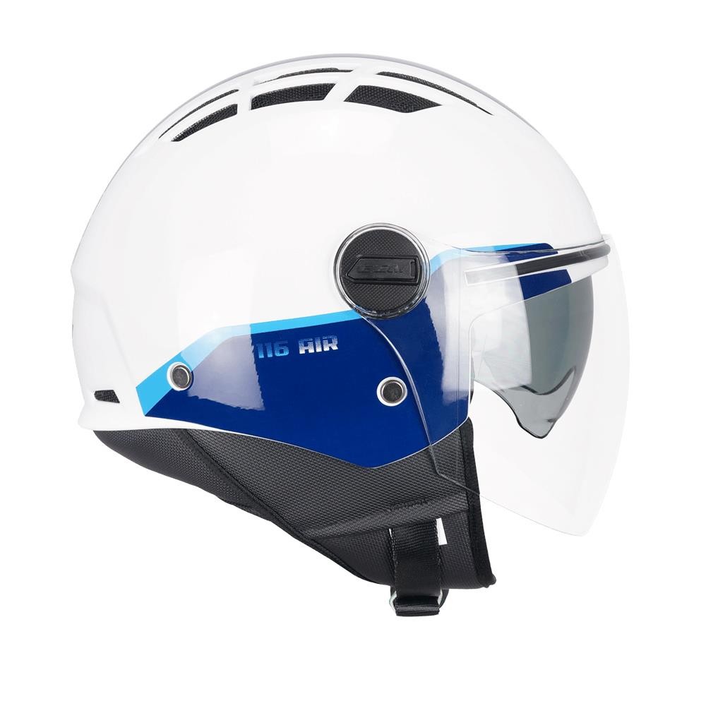 CGM 116G AIR BICO Açık Kask MAVİ-BEYAZ Uzun Vizör+Güneş Vizörlü -2XL