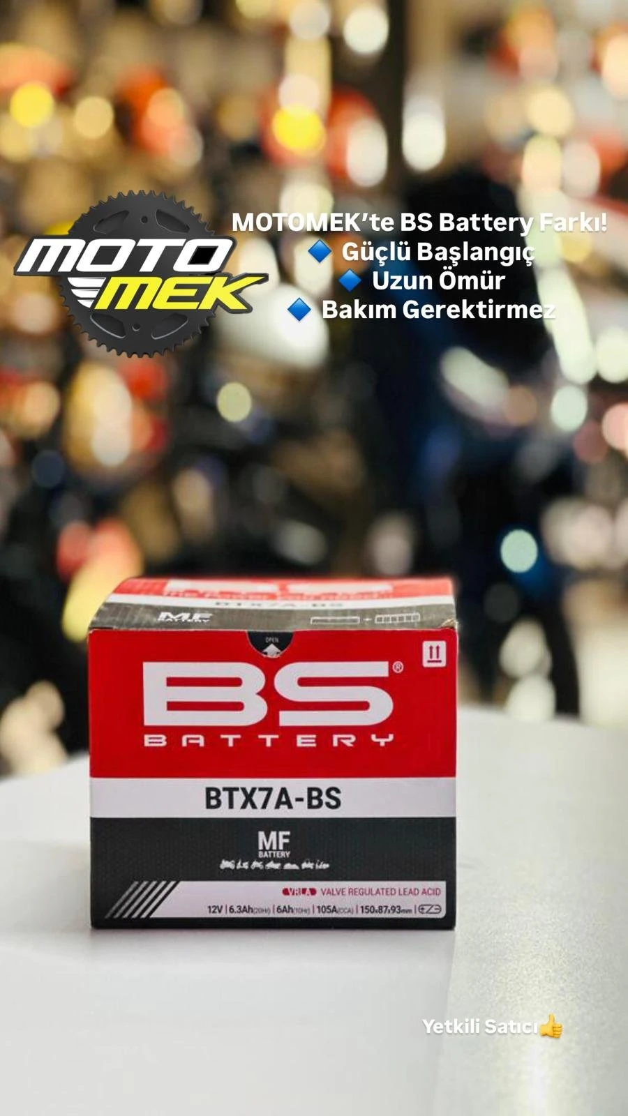 APRILIA RXV 4.5 UYUMLU BS BATTERY BTX7A-BS MOTOSİKLET AKÜSÜ YTX7A