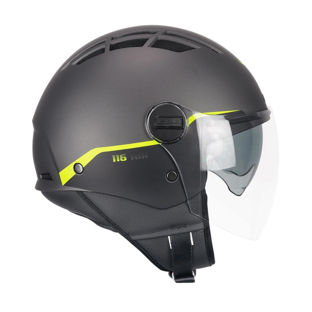CGM 116G AIR BICO Açık Kask GRİ-SİYAH-SARI Uzun Vizör+Güneş Vizörlü -2XL
