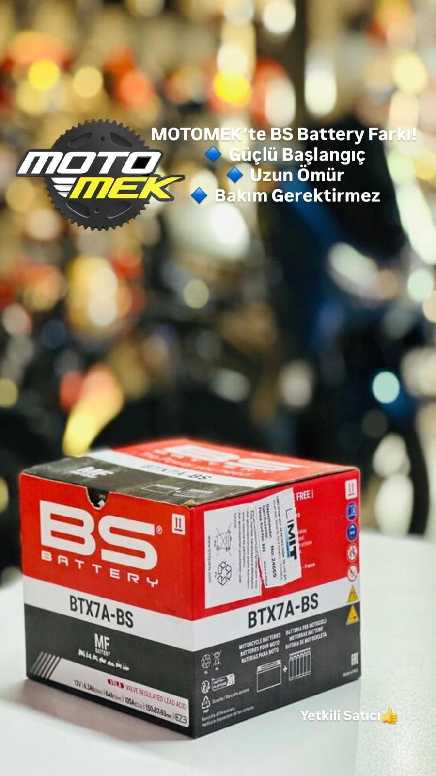 APRILIA RXV 4.5 UYUMLU BS BATTERY BTX7A-BS MOTOSİKLET AKÜSÜ YTX7A