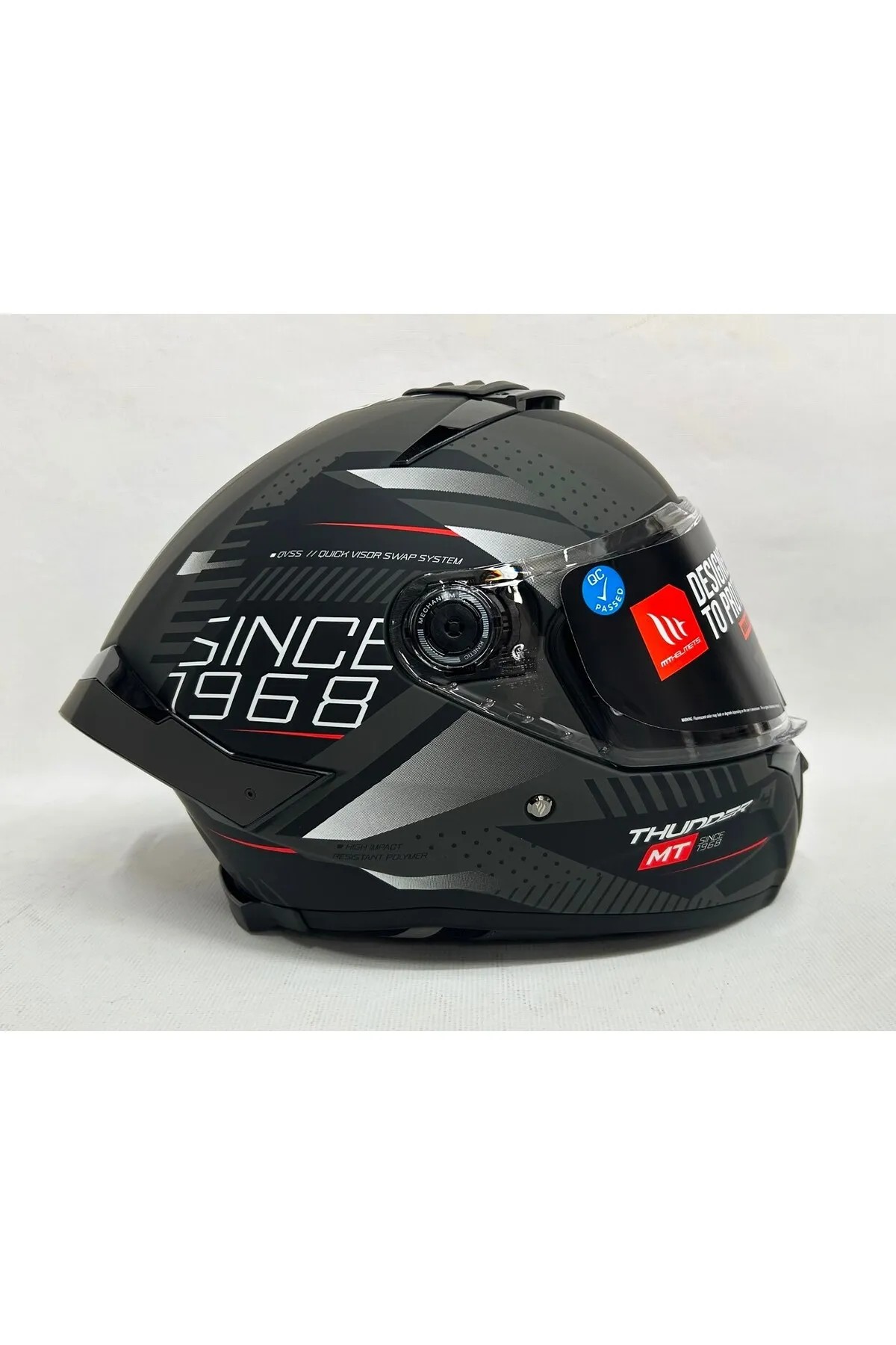 MT Helmets KASK MT THUNDER 4 SV LUMİNENCE D1 MAT GRİ/SİYAH