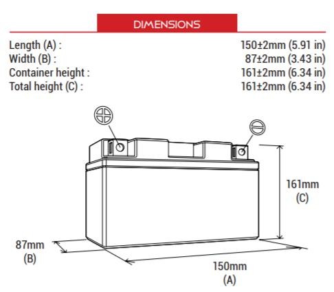 BS BATTERY BTX20CH (SLA) Motosiklet Aküsü SLA Tipi