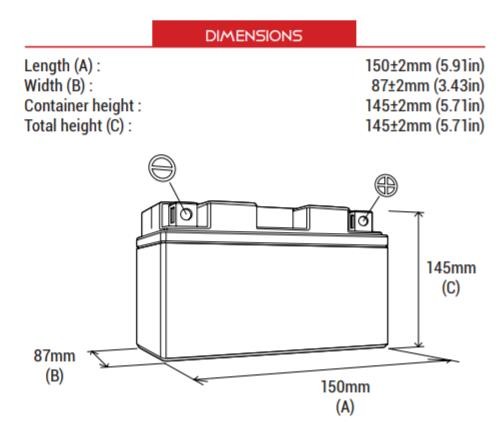BS BATTERY BTX14L-BS Motosiklet Aküsü