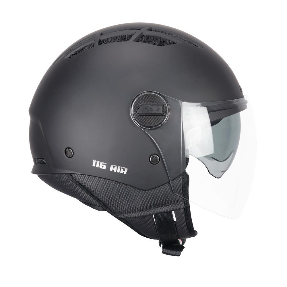CGM 116A AIR Açık Kask SİYAH Uzun Vizör+Güneş Vizörlü -L