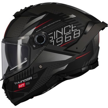 MT Helmets KASK MT THUNDER 4 SV LUMİNENCE D1 MAT GRİ/SİYAH