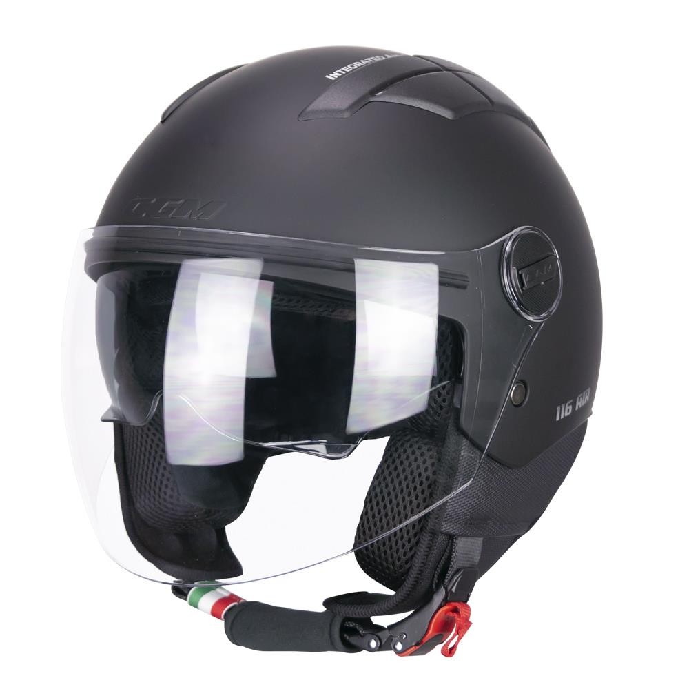 CGM 116A AIR Açık Kask SİYAH Uzun Vizör+Güneş Vizörlü -L