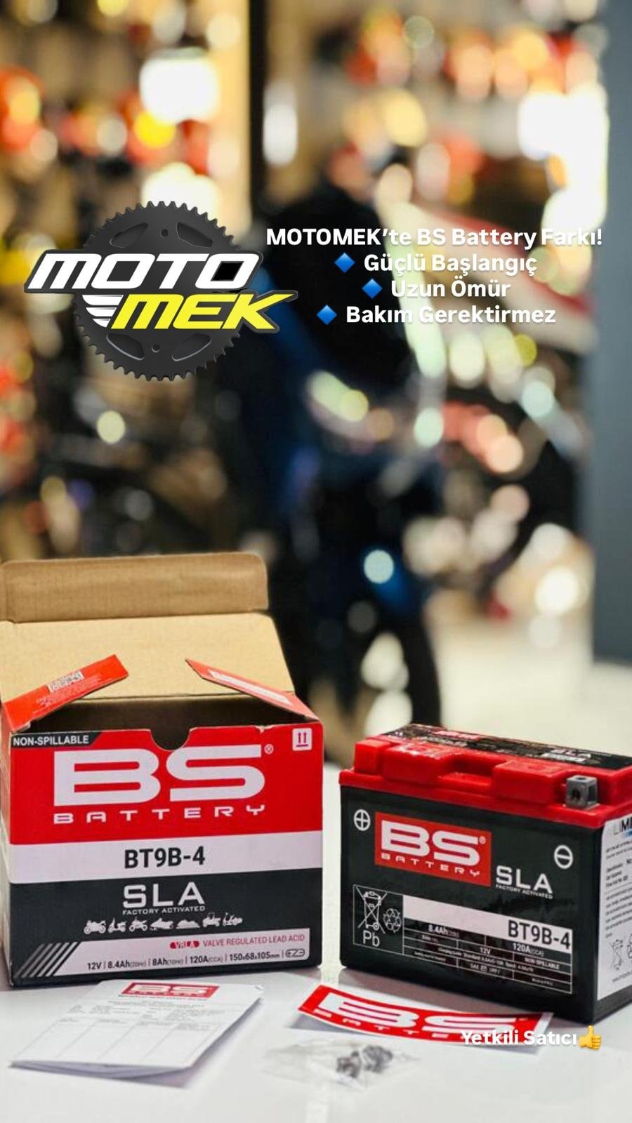 BS BATTERY BT9B-4 (SLA) MOTOSİKLET AKÜSÜ YTX9-4