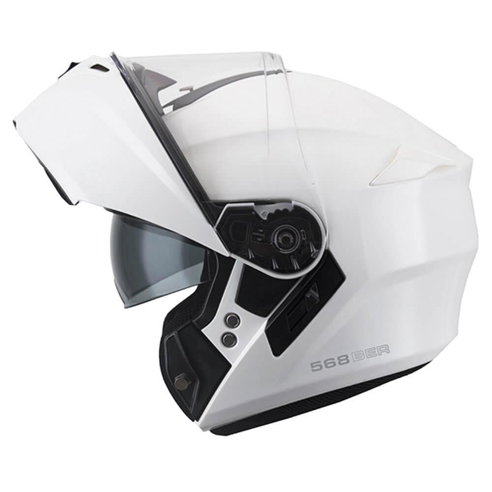 CGM 568A BER MONO ÇENE AÇILIR MOTOSİKLET KASKI BEYAZ / S