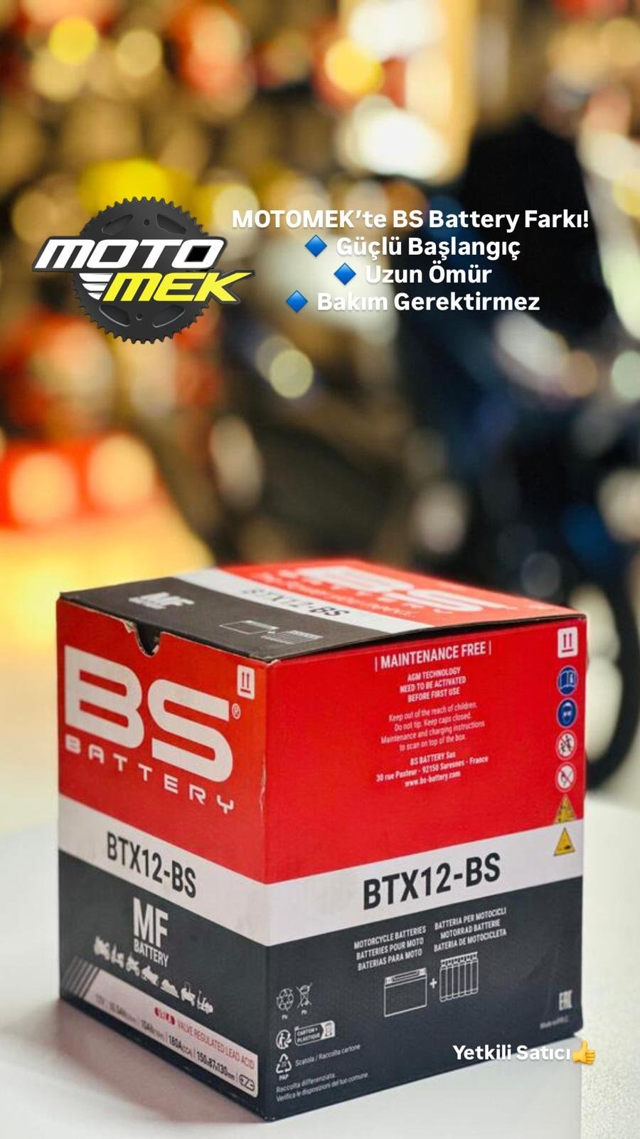 APRILIA Atlantic Sprint 500/Pegaso 650/RSV Mille 1000 UYUMLU BS BATTERY BTX12-BS MOTOSİKLET AKÜSÜ