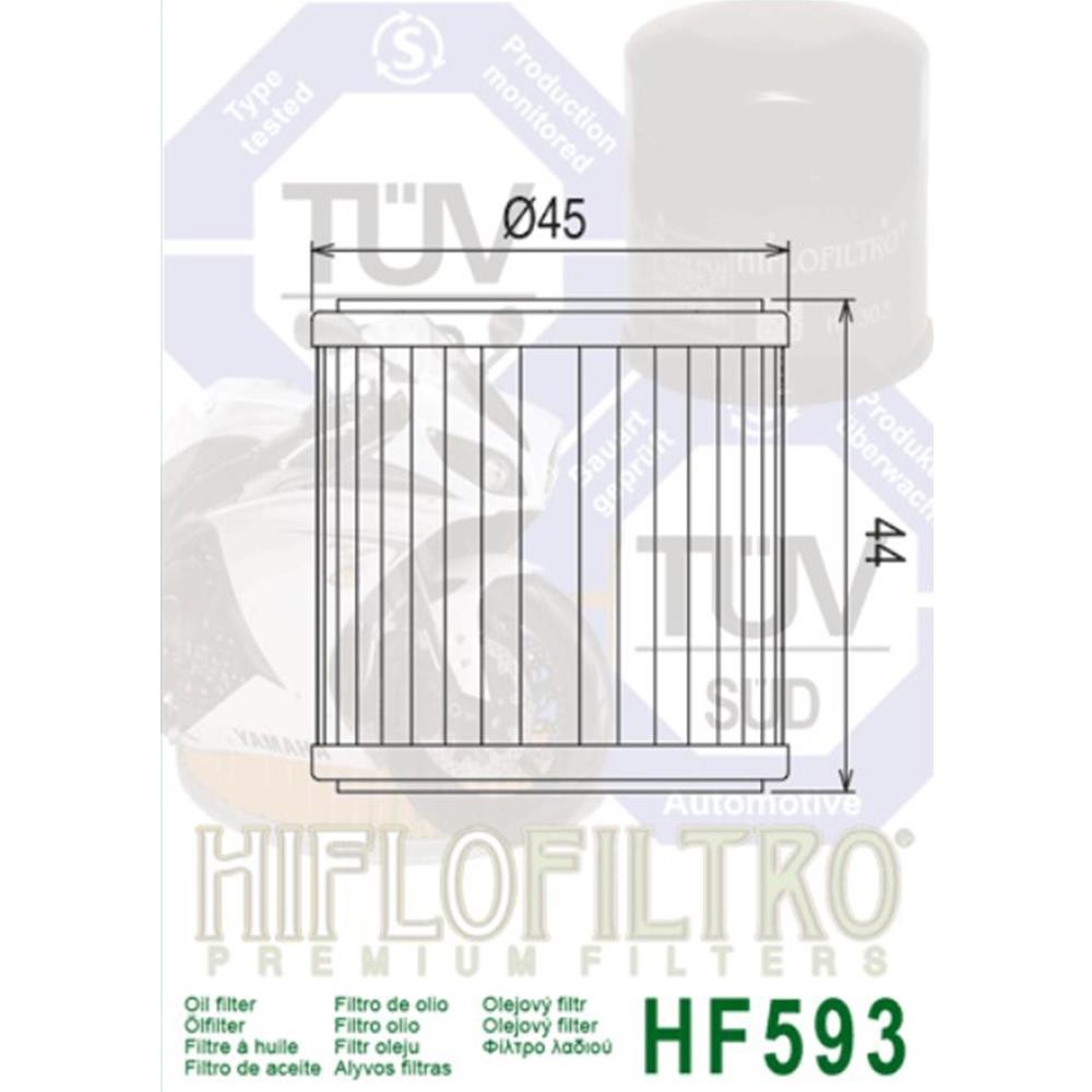 Hiflo TRK250 BN251 Yağ Filtresi HF593