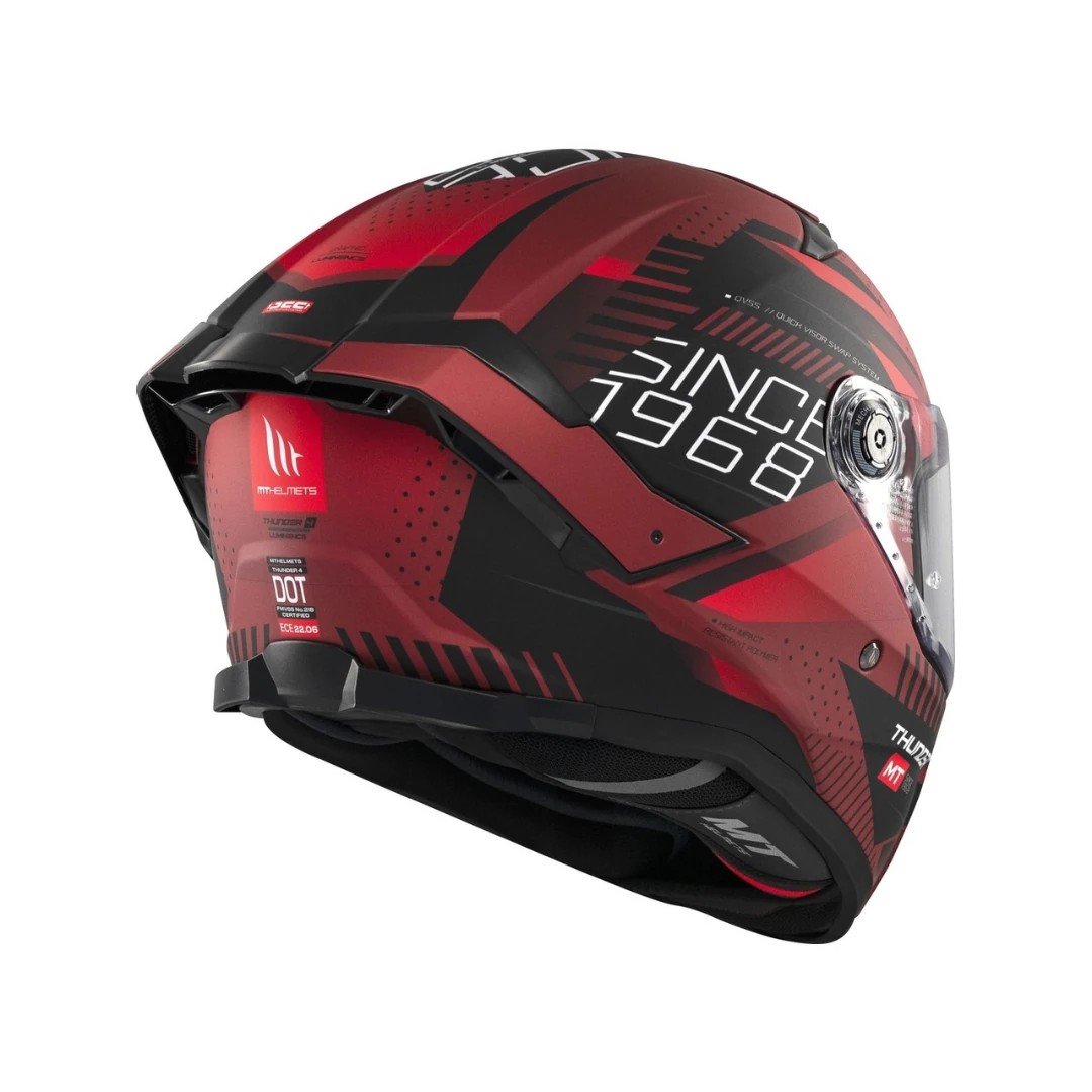 MT Helmets KASK MT THUNDER 4 SV LUMİNENCE D5 MAT KIRMIZI
