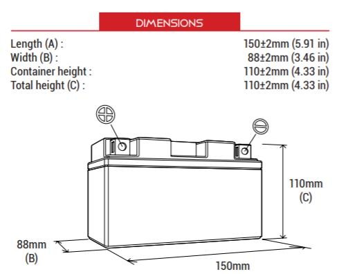 BS BATTERY BTZ12S SLA Motosiklet Aküsü SLA Tipi