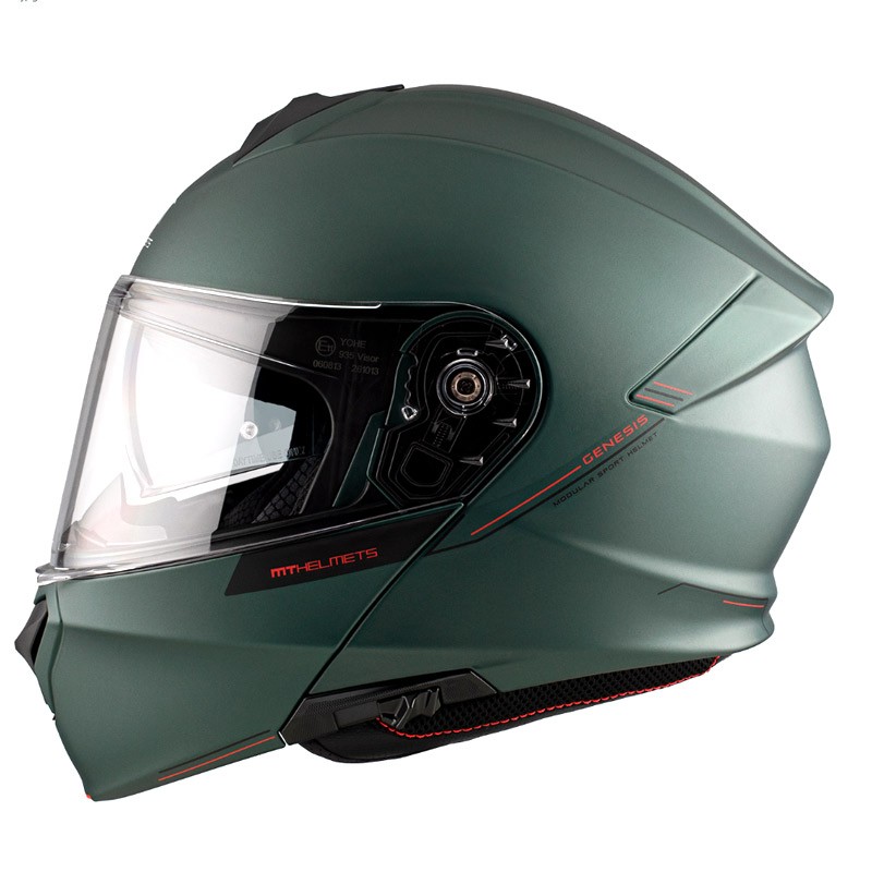 MT Helmets Genesis Sv Solid A6 Mat Yeşil Çene Açılır Kask