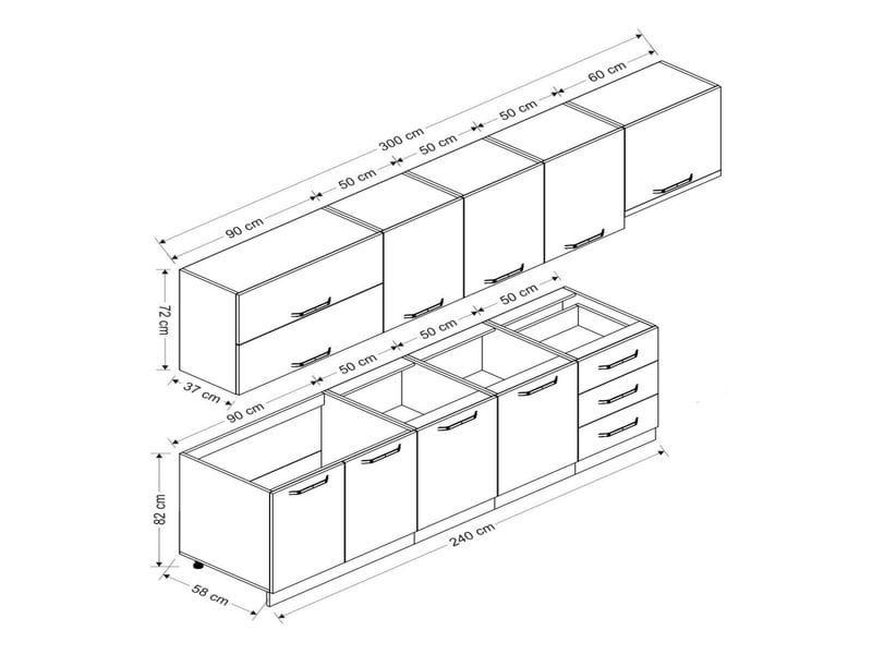 Mutfak Dolap Modelleri 300 cm