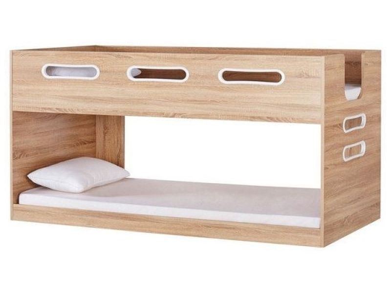 Ranza 180 Yandan Basamaklı Modern Açık Ceviz Beyaz Ranza