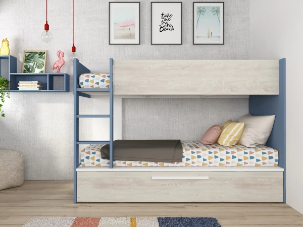 Ranza 626 3 Kişilik Önden Merdivenli Yavru Yataklı Ranza Modeli