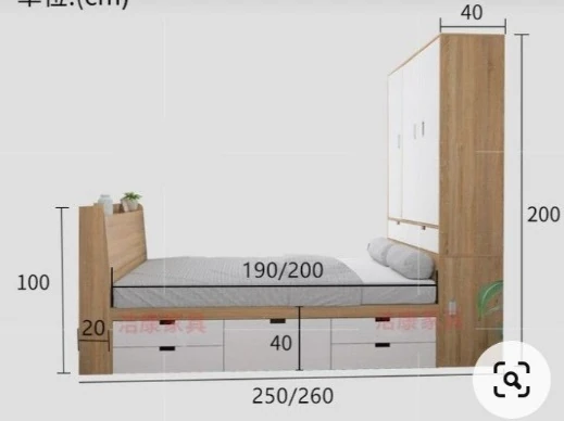 Ranza 631 Tek Kişilik Kitaplıklı Çekmeceli Dolaplı Karyola Ranza Modeli