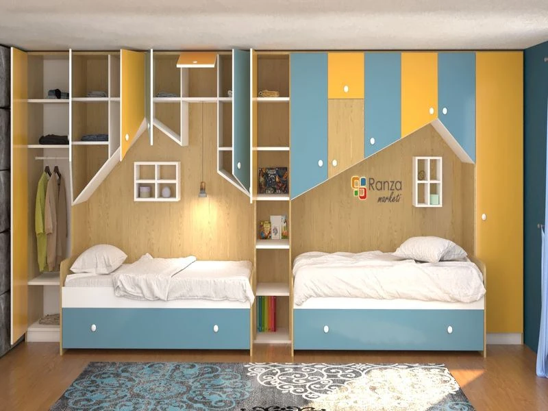 Ranza Modeli R-253 - Bol Dolaplı Ranza - Çekmeceli Ranza - Yavrulu ...