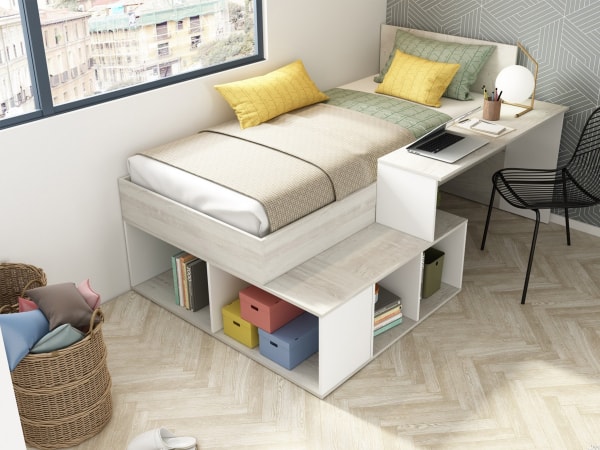 Ranza 606 Tek Kişilik Çalışma Masalı Kitaplıklı Ranza Modeli