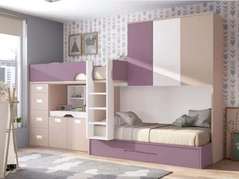 Kale Ranza Ranza Modeli R-218 - Kaydıraklı Ranza - Çalışma Masalı Ranza - Dolaplı ...