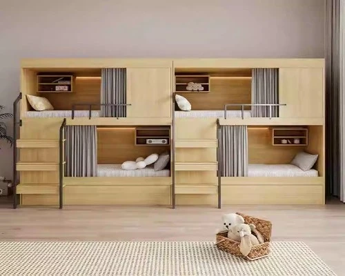 Ranza 635 Modern Özel Üretim Dört Kişilik Yatak Alanı Önden Merdivenli Ranza Modeli